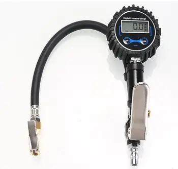Пневматический пистолет для накачки колес автомобиля Цифровой насос для накачки шин Автоматический пистолет для накачивания Манометр давления воздуха в шинах ЖК-манометр Тестер пистолет