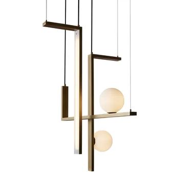 Стеклянная люстра Magic Beans в скандинавском стиле с геометрической графикой в минималистичном стиле для гостиной, столовой, светодиодная дизайнерская лампа E14 Deco