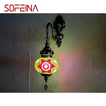 SOFEINA Экзотические Ретро настенные светильники, креативные украшения для дома, гостиной, коридора отеля, спальни