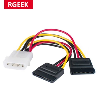 RGEEK 18 см Serial ATA SATA 4-Контактный IDE Molex к 2 из 15-Контактных Кабелей Адаптера Питания жесткого Диска Горячая Акция по всему миру