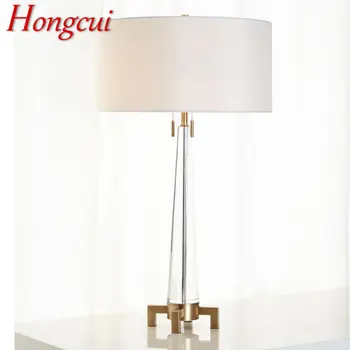 Современная хрустальная настольная лампа Hongcui LED Nordic White Креативный Прикроватный светильник Декор для дома Гостиной спальни отеля