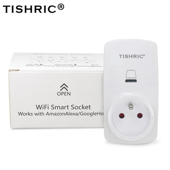 TISHRIC T30 10A WIFI Умная розетка Smart Life США /Великобритания / Франция / AU Plug Wifi Switch Socket Работает с Amazon / Alexa / Google Home
