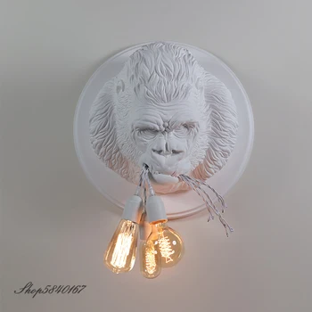 Настенный светильник Nordic Designer Gorilla, бра из смолы, украшение гостиной, лампа в стиле лофт, настенное освещение в стиле арт-деко, промышленный деко