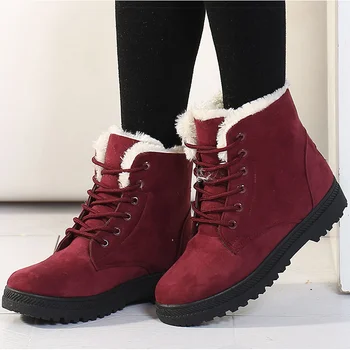 Женские зимние ботинки Новинка 2023 года, ботильоны для зимы, плюшевая противоскользящая обувь, женские зимние ботинки на низком каблуке Botas Mujer, женские