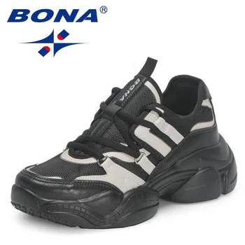 Дизайнерская женская спортивная обувь на платформе Bona 2023, вулканизированная подошва, дышащая и удобная повседневная подошва