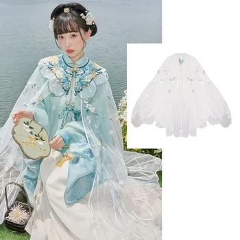 Новая Одежда Hanfu Для Женщин, Китайская Традиционная Куртка С Вышивкой, Сказочный Легкий Плащ Династии Мин Хань Тан Сун DQL5952