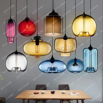 Простая современная ресторанная люстра для гостиной, столовой, кухни, спальни, Подвесной светильник, потолочный светильник в стиле ретро, стеклянный E27