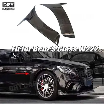 Сплиттер Переднего Бампера и Бокового Крыла из Углеродного волокна для Mercedes Benz S Class W222 S63 S65 AMG 2014 2015 2016 2017 2018 2019