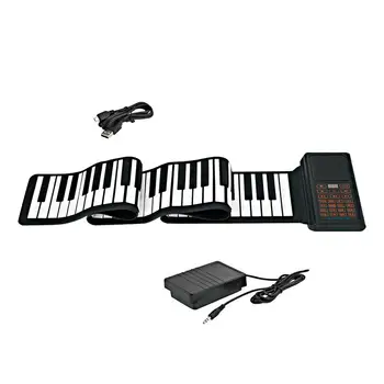 Цифровая музыкальная клавиатура для фортепиано 88 клавиш, гибкое пианино в рулонах для подарков, путешествий, праздничных подарков