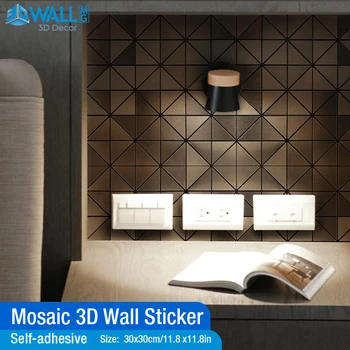 30x30 см самоклеящаяся мозаика ПВХ 3D наклейка на стену ТВ стена 3D настенная панель плитка кухня ванная комната водонепроницаемое зеркало мраморная 3D стена