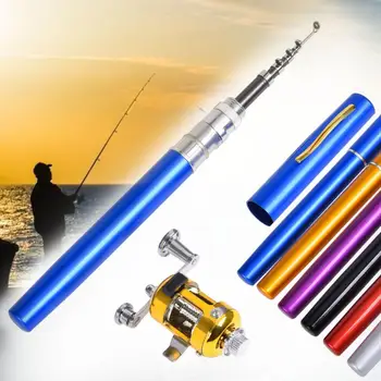 Дизайн удочки-ручки, Телескопическая металлическая Износостойкая антикоррозийная рыболовная катушка для аксессуаров для рыбалки на открытом воздухе