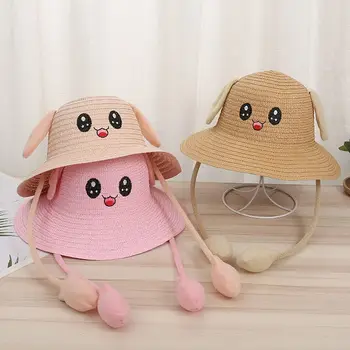 Летние детские соломенные шляпы от солнца с широкими полями, пляжная шляпа, уличная детская кепка-ведро, рыбацкая шляпа