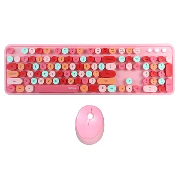Mofii Sweet Keyboard Mouse Combo смешанного цвета 2,4 Г беспроводная клавиатура-мышь с круглой крышкой для ключей для ПК-ноутбука