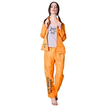 Оранжевая униформа для взрослых женщин-заключенных, Косплей, Женская тюремная одежда на Хэллоуин, костюмы, Карнавал, Пурим, Ролевое шоу, праздничное платье