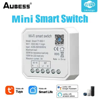 Беспроводной выключатель Smart Life, модуль мини-переключателя Smart Home, пульт дистанционного управления, работает с Alexa, Google Home, Alice, Smart Light Switch.