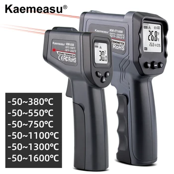 Инфракрасный термометр -50 ~ 1600 градусов Ручной пирометр Бесконтактный измеритель температуры ЖК-экран Двойной лазерный ИК-температурный пистолет