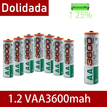 Dolidada 100% Новая батарея типа АА, аккумуляторная батарея емкостью 3600 мАч, 1,2 В типа АА, подходит для часов, мышей, компьютеров