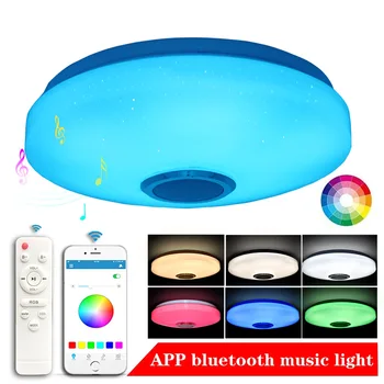 Музыкальный светодиодный потолочный светильник Bluetooth Интеллектуальный RGB Красочный пульт дистанционного управления Bluetooth Подвесной светильник