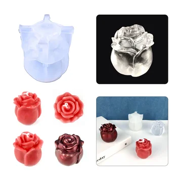 3D Роза Шоколад Силиконовая форма для выпечки Цветов Форма для льда Набор для приготовления желейных конфет Подарки на День Святого Валентина Декор свадебного торта для вечеринки