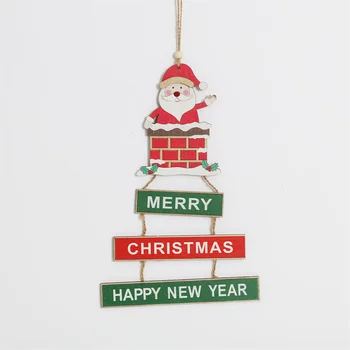Деревянная подвеска Санта-Клауса, подвесная доска, Рождественский знак, Дверь, окно, Рождество, Украшение для вечеринки своими руками, Новогодний подарок