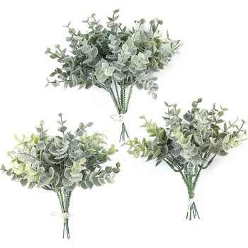 5шт Искусственных растений, Стебель эвкалипта, искусственный Цветок, Свадебный Букет 