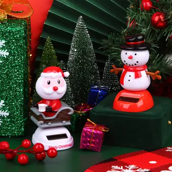 Рождественские игрушки для танцев на солнечных батареях, Автомобиль, Качающий головой, Кукла-Танцор, Лось, Снеговик