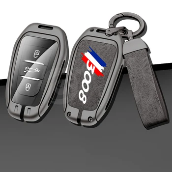 Чехол для дистанционного ключа автомобиля из цинкового сплава, чехол-брелок, держатель для Peugeot 3008 GT Line, Защищенная сумка для ключей, Автоаксессуары для брелоков