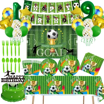 Украшения для празднования дня рождения мальчика в тематике Green ball, одноразовые столовые приборы, бумажные стаканчики, тарелки, воздушные шары, принадлежности для детского душа