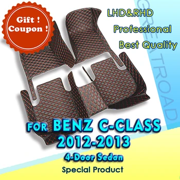 Автомобильные коврики для BENZ C class W204, четырехдверный седан 2012 2013, Изготовленные на заказ автоматические накладки для ног, автомобильные ковровые покрытия, аксессуары