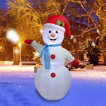 Рождественские украшения Надувная модель снеговика с рождественской шляпой для вечеринок, светодиодное освещение, украшения для внутреннего двора