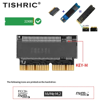 SSD-адаптер TISHRIC NVME M2 Для MACBOOK Air PRO 2013-2017 M.2 M-Key PCI-E Конвертер Riser Card С Поддержкой 2280 Жестких Дисков SSD M2
