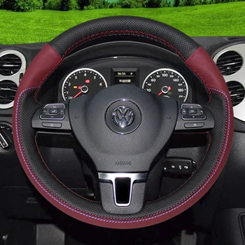 Изготовленная на Заказ Крышка Рулевого Колеса Автомобиля 100% Подходит Для Volkswagen VW Tiguan Lavida Passat B7 Jetta Mk6 MK5 Аксессуары Для Интерьера Авто