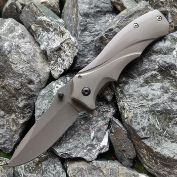 Складной нож Titanium для выживания на охоте на открытом воздухе, тактический карманный нож EDC Camp Knife