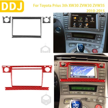 Для Toyota Prius XW30 ZVW30 ZVW35 2010-2015 Аксессуары Из Углеродного Волокна Для Салона Автомобиля CD-Радионавигационная Панель Дисплея Наклейка