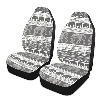 Слон Бохо Богемные винтажные чехлы для автомобильных сидений Только для женщин Мужские чехлы для сидений с карманом-органайзером 2 шт.