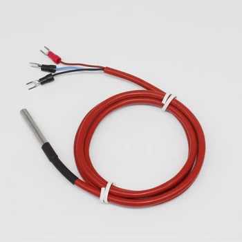 водонепроницаемый термостойкий датчик температуры pt100 с термопарой и силиконовым кабелем. использование с регулятором температуры.