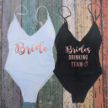 Мягкий купальник Brides Drinking Team, женский купальник 2022, Новый цельный купальник, сексуальный купальный костюм, мальчишник, maillot de bain femme