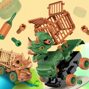 Инженерный автомобиль с динозаврами, игрушки для детей, подарки, Большая модель динозавра, Имитация инерционного инженерного автомобиля, Автомобиль Tyrannosaurus Rex