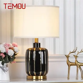 Керамические настольные лампы TEMOU, роскошное современное светодиодное освещение для дома, спальни