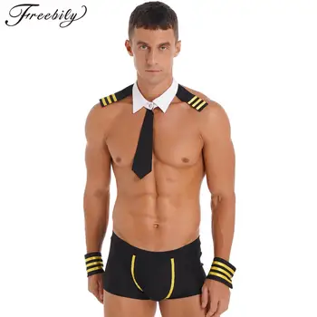 Мужской костюм моряка, сексуальный комплект униформы для косплея, клубная одежда для ролевых игр, эротическое белье для вечеринки в честь Хэллоуина