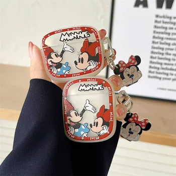 Чехол для наушников Disney Minnie Mickey для Airpods 3 Pro 1 2, мультяшные беспроводные наушники из ТПУ, защитная оболочка с брелоком для ключей
