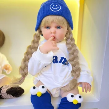 Новое Поступление Реалистичная Кукла-Реборн с Красивыми Золотыми Длинными Волосами и Размером 60 см Оригинальная Кукла-Реборн, Реалистичный Новорожденный