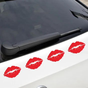 Наклейки с поцелуем в красные губы, автомобильный стайлинг для авто, Виниловая наклейка на бампер автомобиля, Виниловая наклейка на окно, наклейки, декор своими руками, 8x4cm, сексуальные автомобильные аксессуары