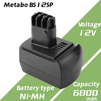 12 В 6800 мАч Никель-металлогидридный аккумулятор Metabo BSZ12SP BSZ12 BSZ12 Premium BZ12SP Ersetzen 6.25473 6.25474 6.25486