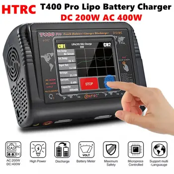HTRC T400 Pro Цифровое Зарядное Устройство Lipo для LiHV LiFe Li-lon NiCd Высокоточное Зарядное Устройство с Сенсорным экраном 3,2 дюйма с ЖК-дисплеем