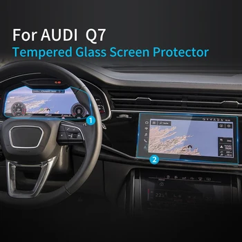 Автомобильные наклейки на приборную панель, Защитная пленка для экрана Audi Q7 2023, Защитная пленка для дисплея, аксессуары для навигации Carplay