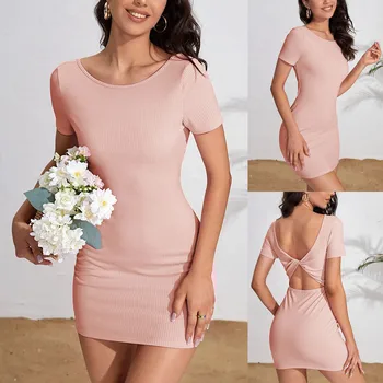 Платья для женщин 2023 Модное женское летнее платье с юбкой-оберткой 2023, сексуальные платья выше колена для женщин 2023, Vestido
