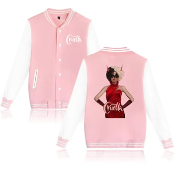 Куртка-бомбер Disney Cruella de Vil, женская мужская осенняя бейсбольная куртка, пальто, студенческая уличная одежда, куртка-бомбер Harajuku, куртка для колледжа