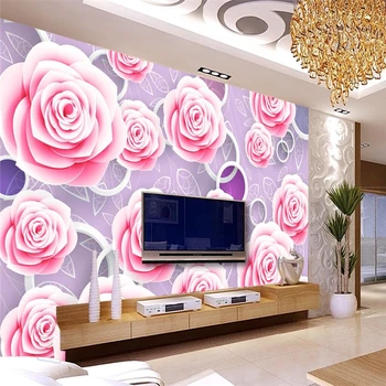 beibehang Rose Circle фотообои для стен 3D настенная живопись художественная бумага 3d TV цветы papel de parede 3D фреска обои