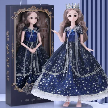 Шарнирная кукла 60 см, большая коробка, набор кукол-принцесс, игрушечная имитация принцессы, детский подарок, подарок на день рождения для девочки, праздничный подарок